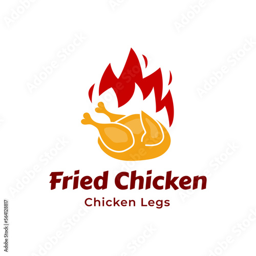 Chicken logo design. Fried chicken and Restaurant logo concept. Vector logo template. Fried chicken logo design vector illustration. 