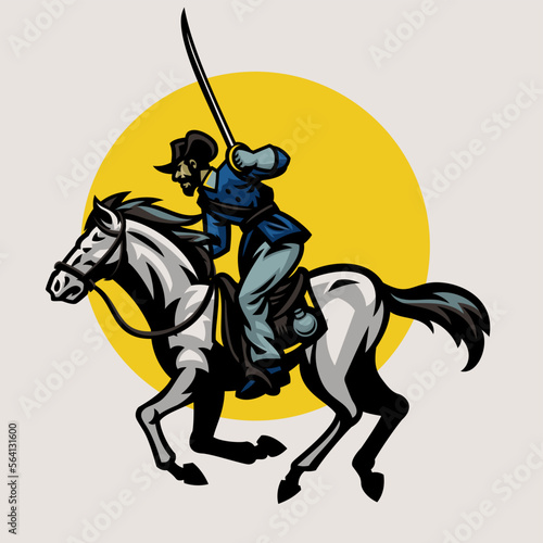 Civil War Union Sword Soldier Riding the Horse