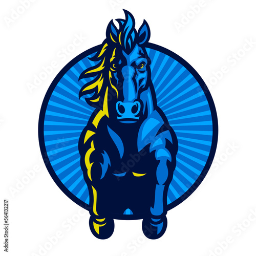 Horse Jumping mascot Sport Logo