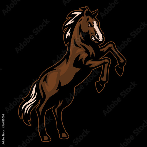 Standing Horse Logo Mascot Stable