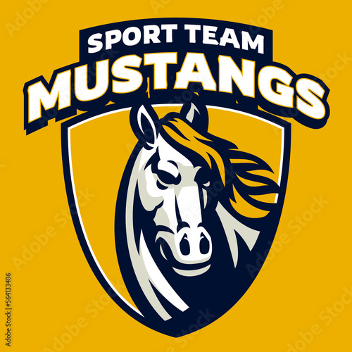 Sport Shield Logo Style of Horse