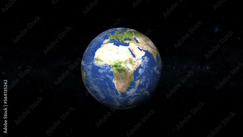 abstract beautiful rotated earth ,planet ,global, world motion . and star glowing background image . 