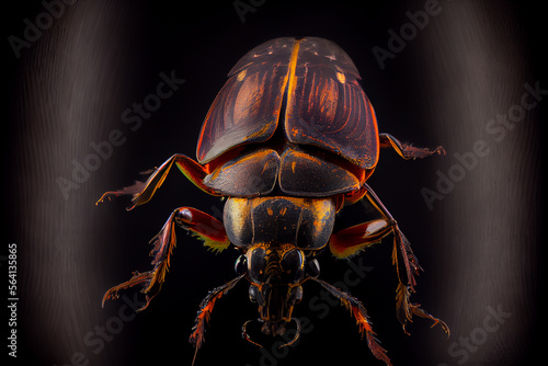 Portrait of a beetle on a black background. generative ai © Julian