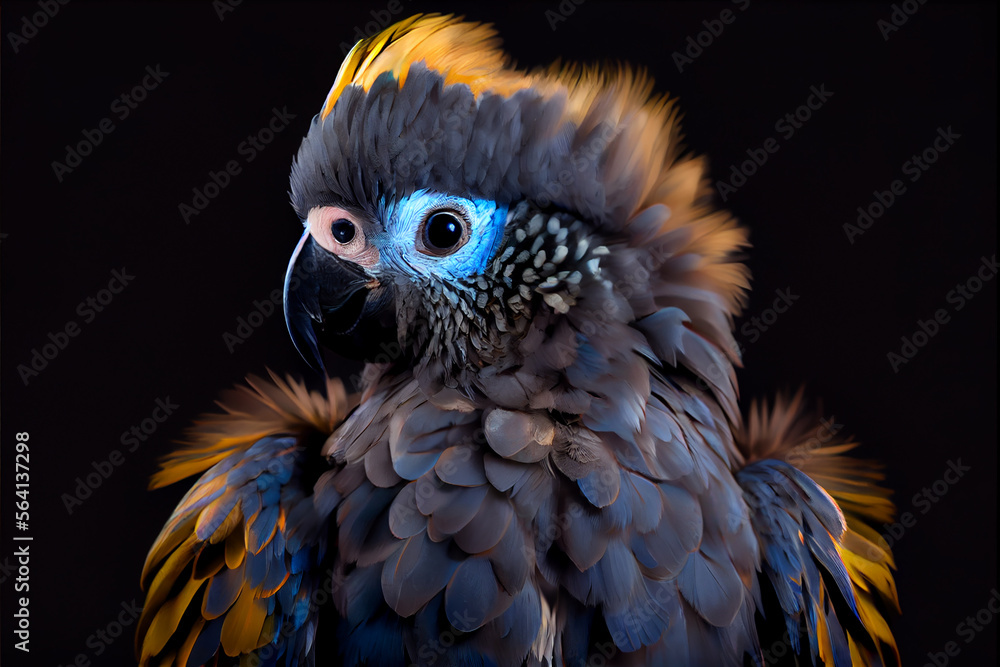 Fototapeta premium Portrait of a on a black background. generative ai