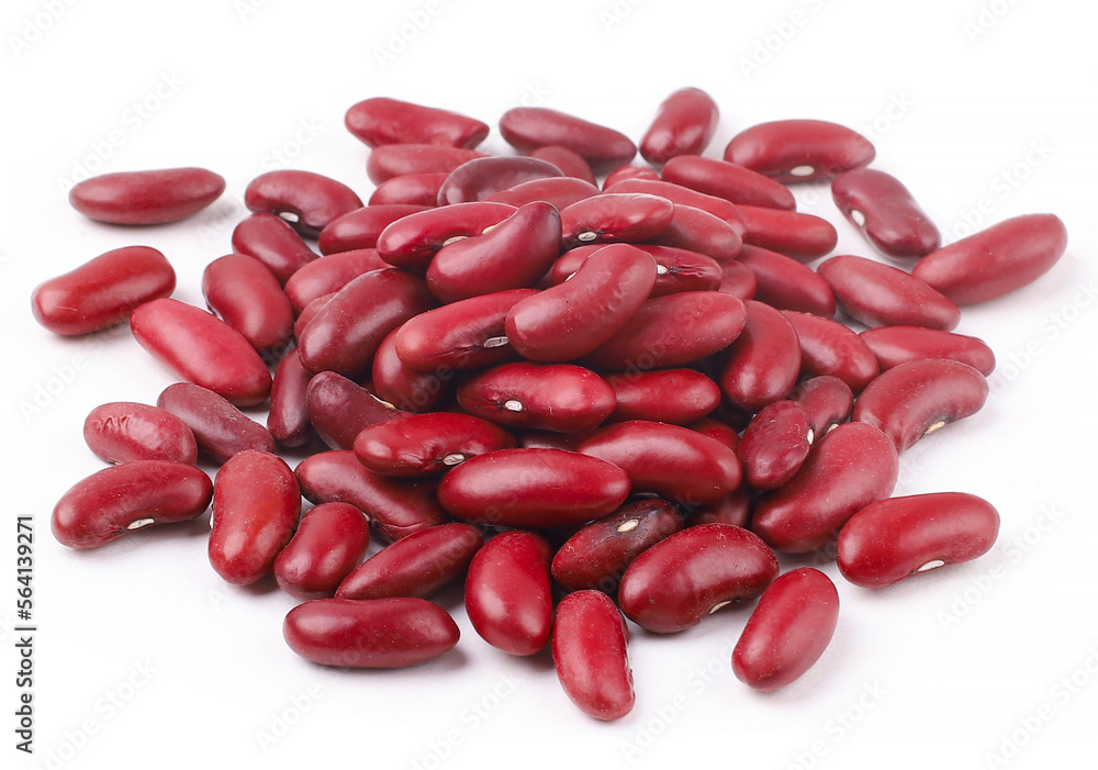 Red beans on white background Red beans on white background