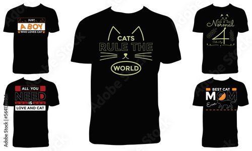 Cool Cat Typography T Shirt Design Bundle 
