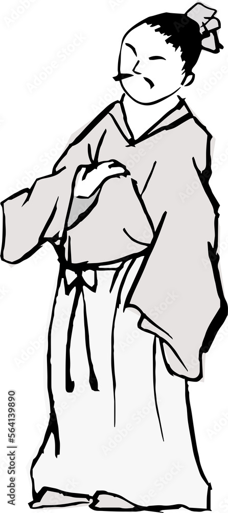 Chinese ink paint art people with Chinese traditional clothes Chinese ink paint art people with Chinese traditional clothes