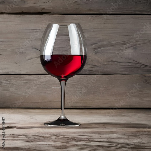 A glass of red wine on a wooden table3, Generative AI