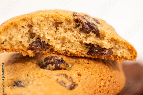 Fresh-baked golden hermit cookies filled with Australian organic raisins. photo