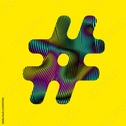 Hashtag icon texture vector