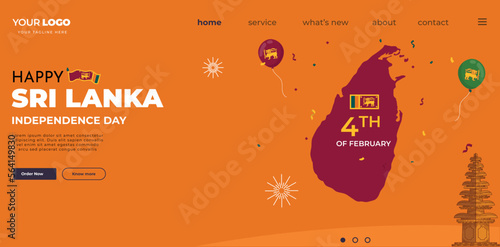 Srilanka Independence day landing page design. Srilanka Day celebration  photo