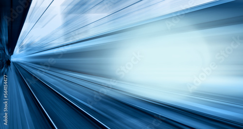 High speed train runs on rail tracks - The train is going too fast as a result the air pressure is causing too much heat at the front