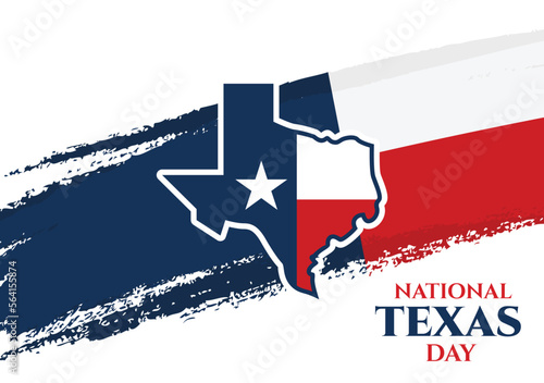 National Texas Day. February 1. Vector Illustration.