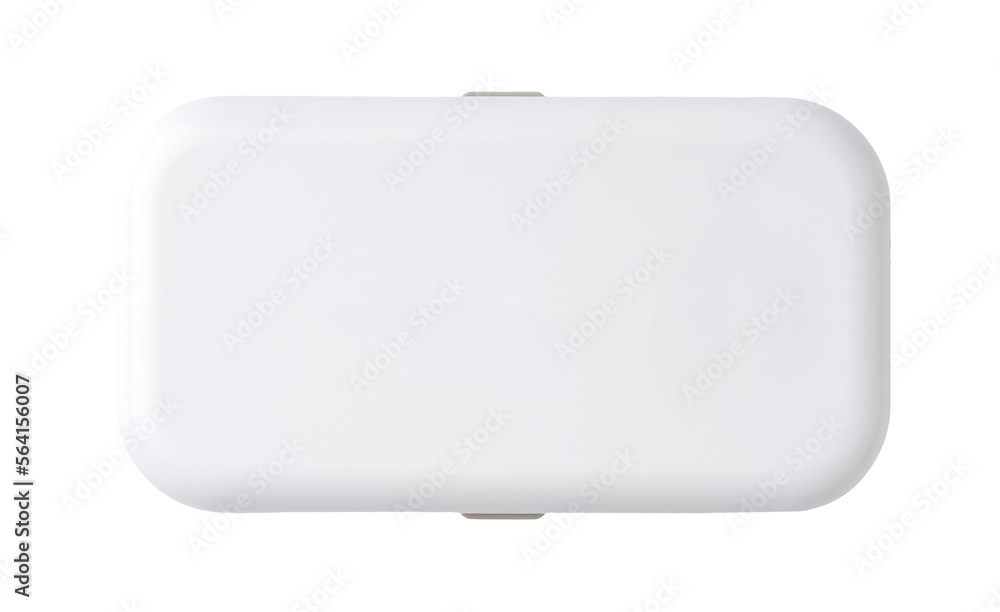 White plastic food container isolated on white background White plastic food container isolated on white background