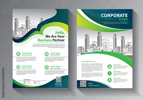 Business abstract vector template. Brochure design, cover modern layout, annual report, poster, flyer in A4 with colorful triangles, geometric shapes for tech, science, market with light background