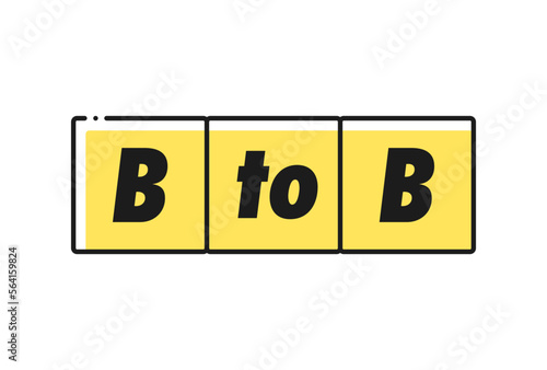 BtoBのデザイン文字イラスト素材 - シンプルな企業間取引のイメージ素材