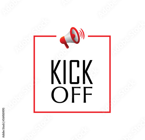 kick off sign on white background