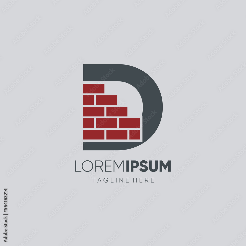 Letter D Brick Logo Design Vector Icon Graphic Emblem Illustration Letter D Brick Logo Design Vector Icon Graphic Emblem Illustration