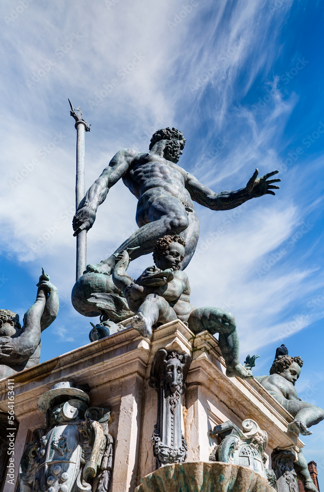 Fototapeta premium The Neptune Fountain in Piazza del Nettuno. Bologna, Italy