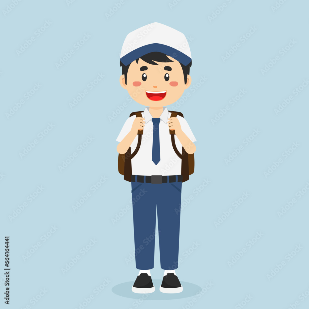 Happy Student Ready Go To School Happy Student Ready Go To School
