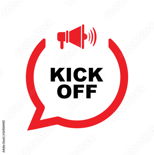 kick off sign on white background