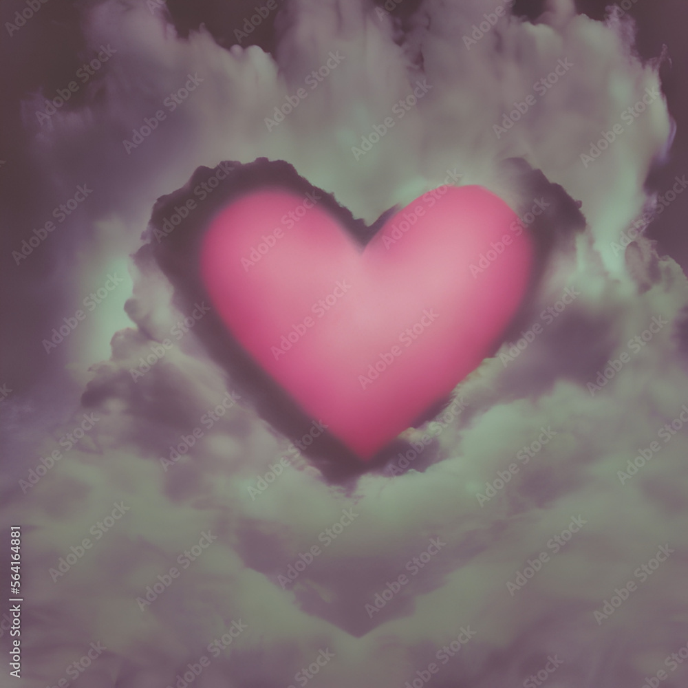 heart shaped cloud background