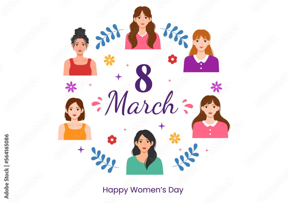 International Women's Day on March 8 Illustration to Celebrate the Achievements of Women in Flat Cartoon Hand Drawn Landing Page Templates