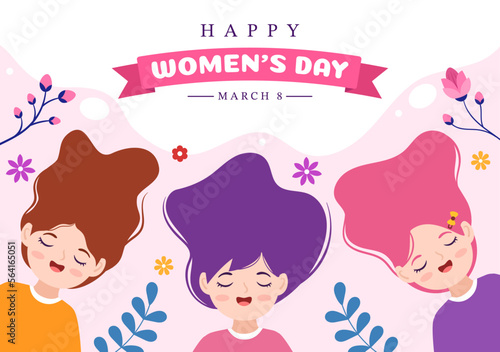 International Women's Day on March 8 Illustration to Celebrate the Achievements of Women in Flat Cartoon Hand Drawn Landing Page Templates