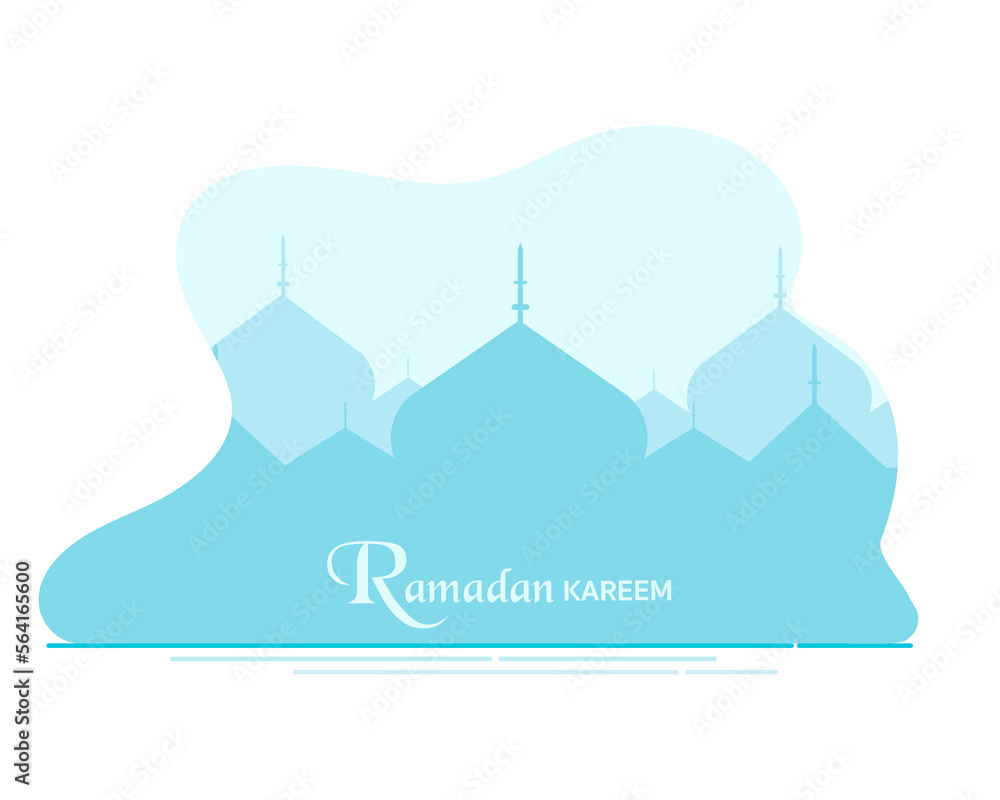 Ramadhan Kareem Mosque Landscape Flat