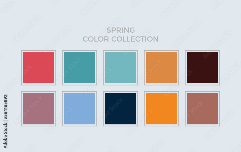 Set of spring color swatch with experimental based.
Trend color pack for fashion, art, illustration.