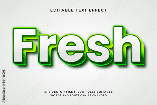 Fresh green 3d editable text effect