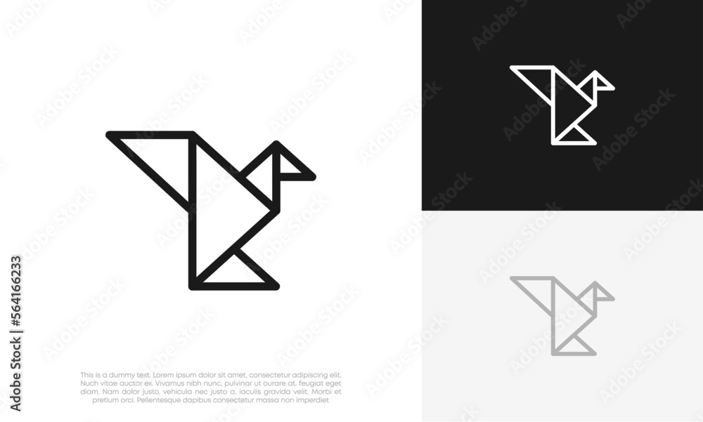 origami bird logo design vector origami bird logo design vector