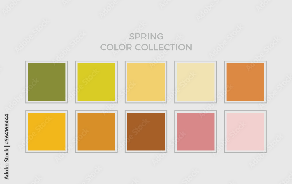 Set of spring color swatch with experimental based.
Trend color pack for fashion, art, illustration.