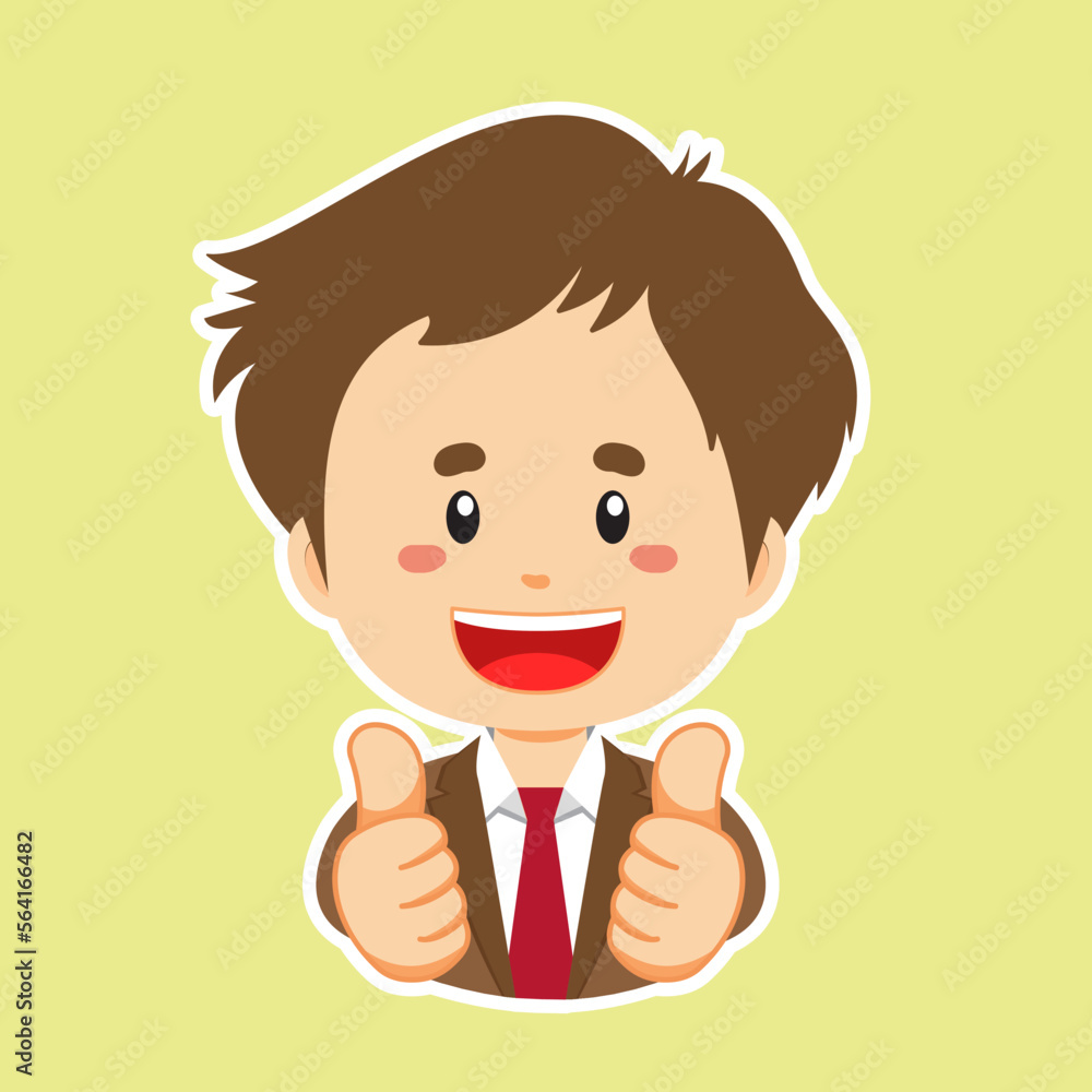 Happy Businessman Character Sticker