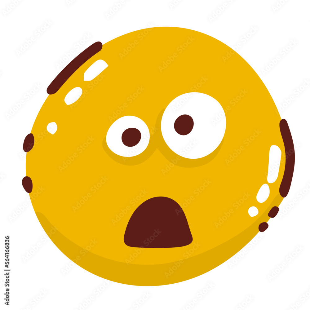smiling emoji with open mouth astonishment. isolated on white smiling emoji with open mouth astonishment. isolated on white