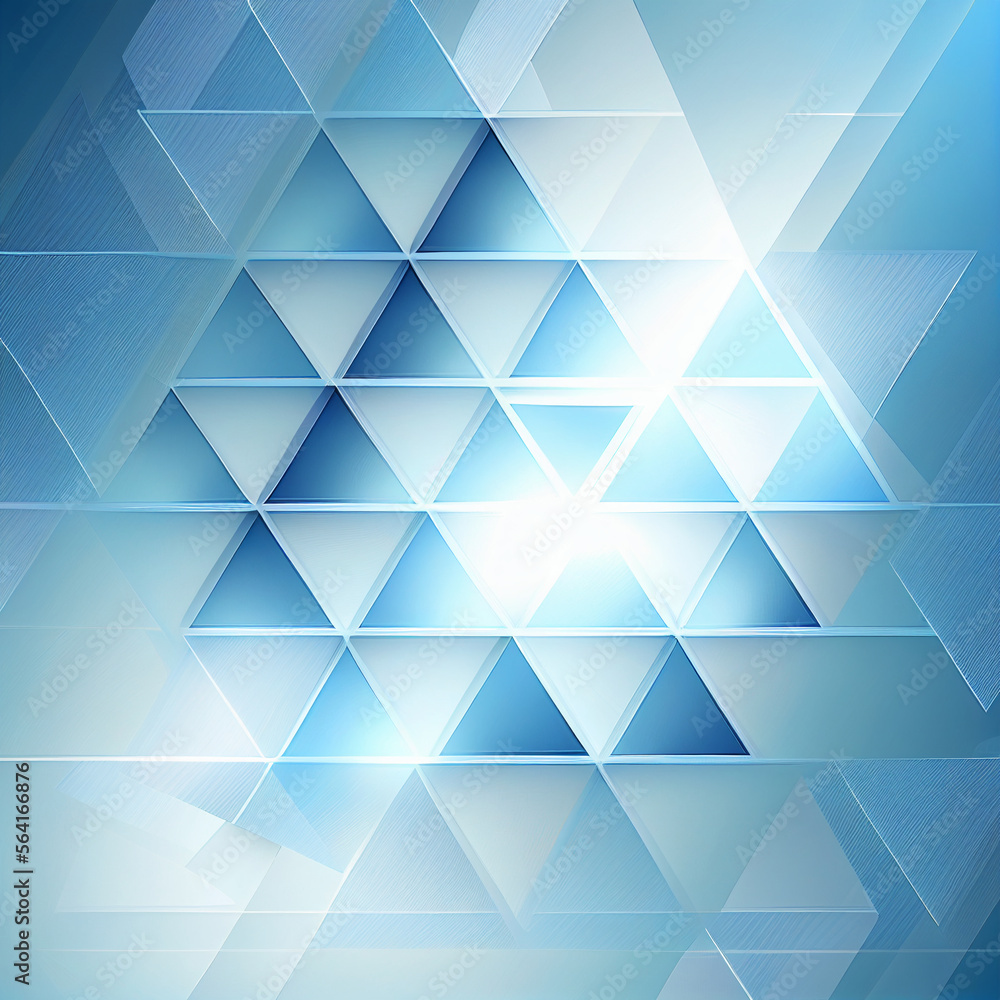 Obraz premium Abstract blue background with triangles. Generative AI illustration