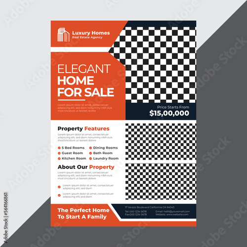Real Estate Flyer Design Template. Business Flyer Brochure Design Template
