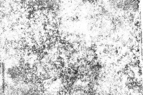Grunge background of black and white. Abstract illustration texture of cracks, chips, dot on transparent background PNG file.