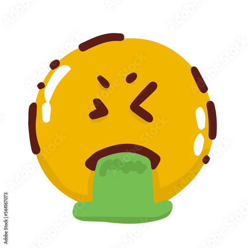 smiling emoji burping emoticon isolated on white