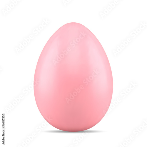 Pink glossy Easter candy egg art decorative design front view realistic 3d icon vector illustration