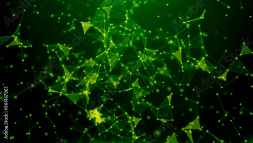 Abstract illustration on green background for presentation. Mockup.