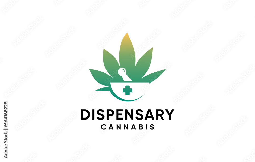 cannabis dispensary negative space elegant logo design