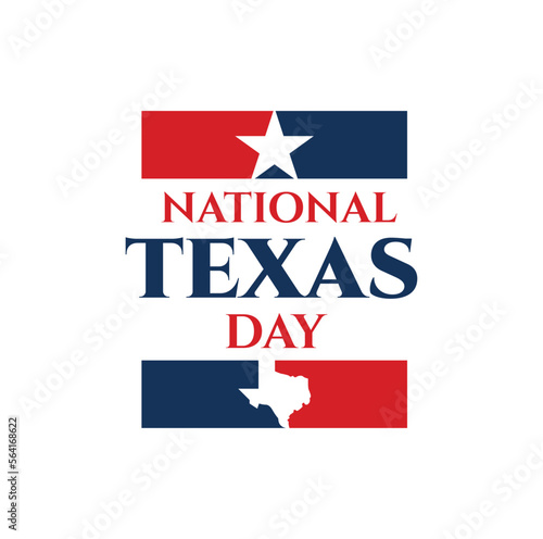 National Texas Day. February 1. Vector Illustration.