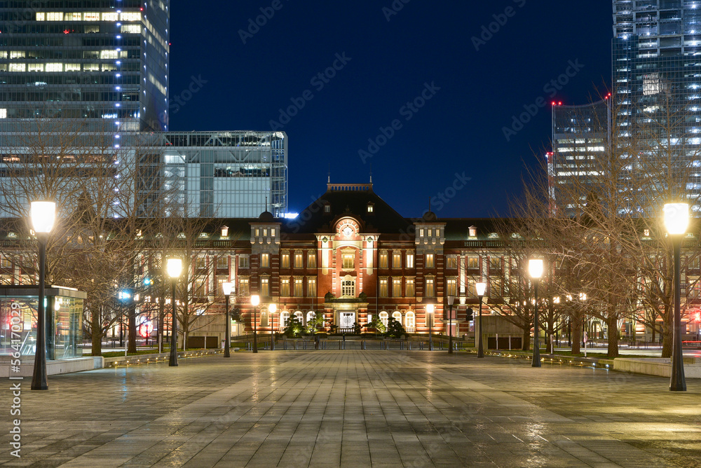 東京駅のとても美しい夜景