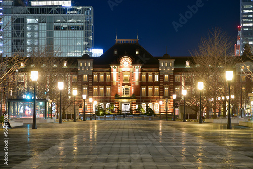 東京駅のとても美しい夜景