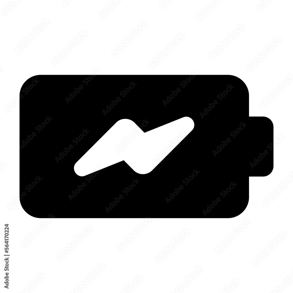Battery charging vector design in solid style, power icon Battery charging vector design in solid style, power icon