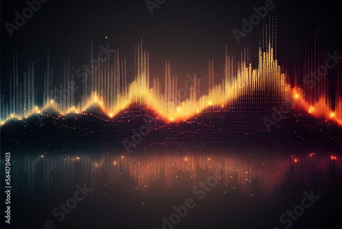 Abstract digital background. Digital chart / sound wave / data concept. Generative art