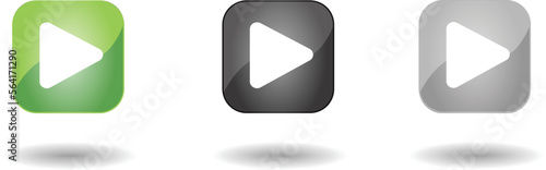 Play button symbols collection, video streaming, broadcasting icons set isolated over white background vector illustration