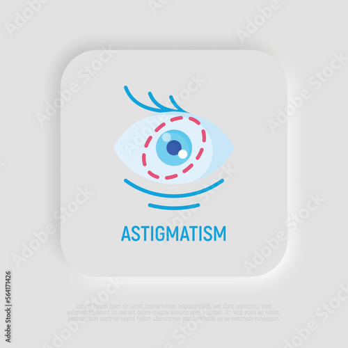 Astigmatism flat icon. Ophthalmology vector illustration.