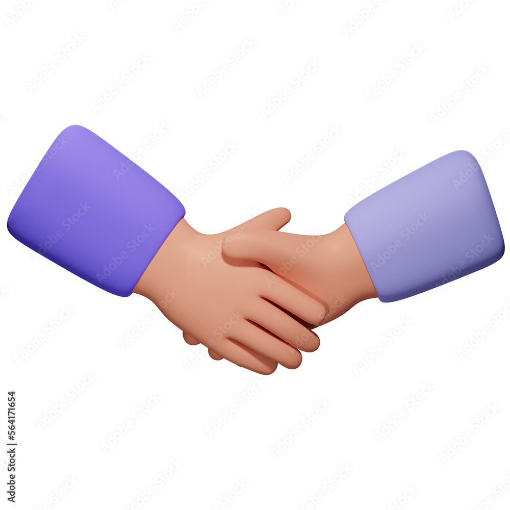 handshake 3d illustration isolated on white background handshake 3d illustration isolated on white background